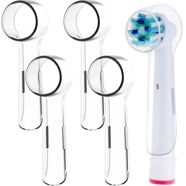 4 Pcs Compatible with Oral B Electric Toothbrush Heads Dustproof Covers, Rounded Brush Head Protective Cap for Storage & Travel