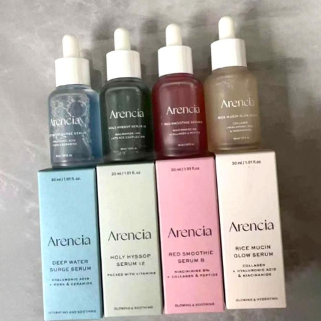 Arencia Serum Rice Mucin Glow Red Smoothie Holy Hyssop Deep Water Surge Deep Hydration Moisturizing Brightening Facial Skincare