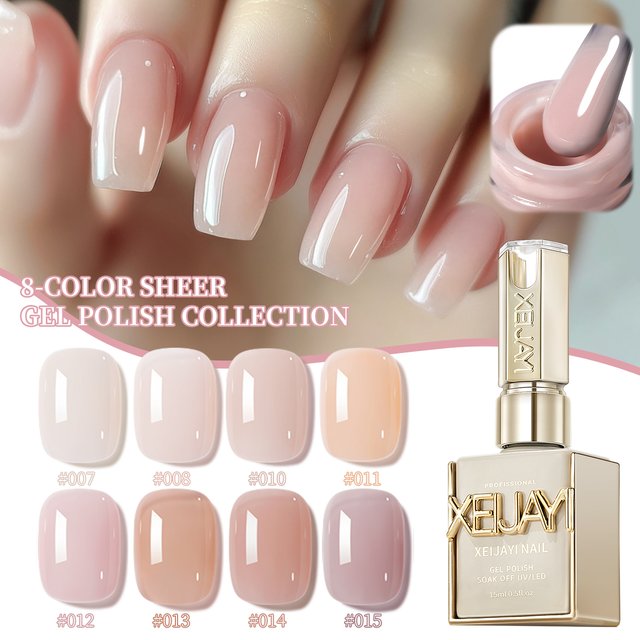 XEIJAYI 15ML 1 Stück Eisrosa Gel-Nagellack, UV-LED Immersions-Nagellack, Feiertags-DIY-Nagellack-Design für den Frühling