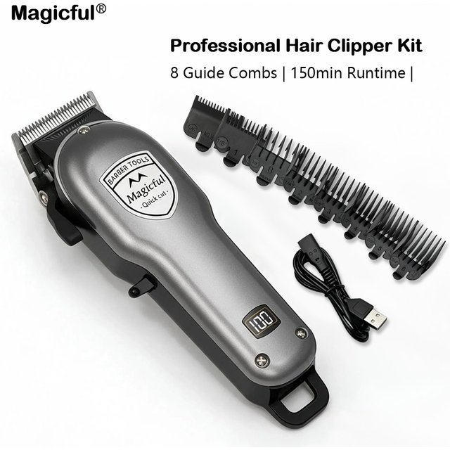Classic Men's Style Cordless Hair Clipper with Digital Display Hair Cut Machine Rechargeable Hair Trimmer for men Kids Home Use