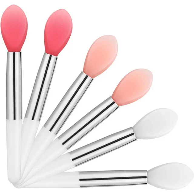 3/10PC Portable Silicone Lip Brush With Cover Soft Multifunctional Lip Balm Applicator Lipstick Lipgloss Makeup BrushesWholesale