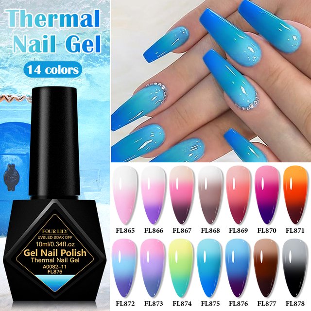 10 ml Thermo-Gel-Nagellack, 3 Schichten, Temperatur, Farbwechsel, UV-Gel-Lack, Winterfarben, Soak Off Nail Gel Nagelzubehör
