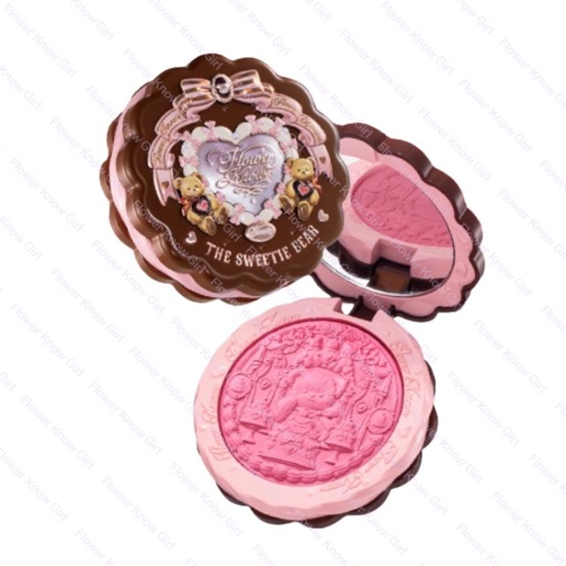 Flower Knows The Sweetie Bear Collection Satin embossed blush Lasting Matte Puffing Natural Brightening Facial Cosmetics 5g