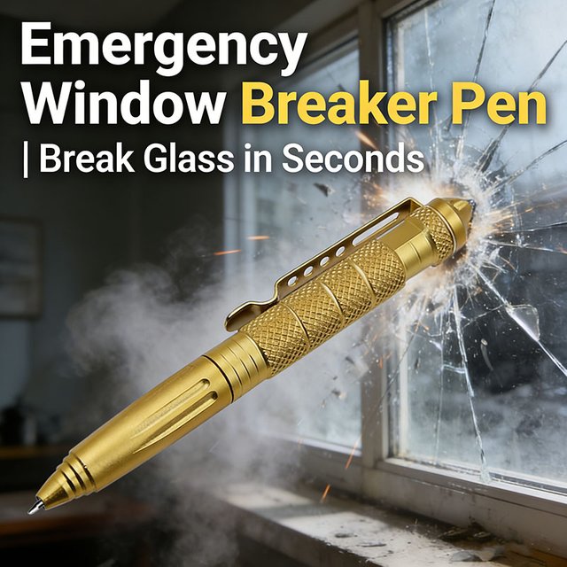 Stylo tactique multifonctionnel | Brise-vitre d'urgence | Outil d'autodéfense EDC avec pointe en acier tungstène pour évasion automobile