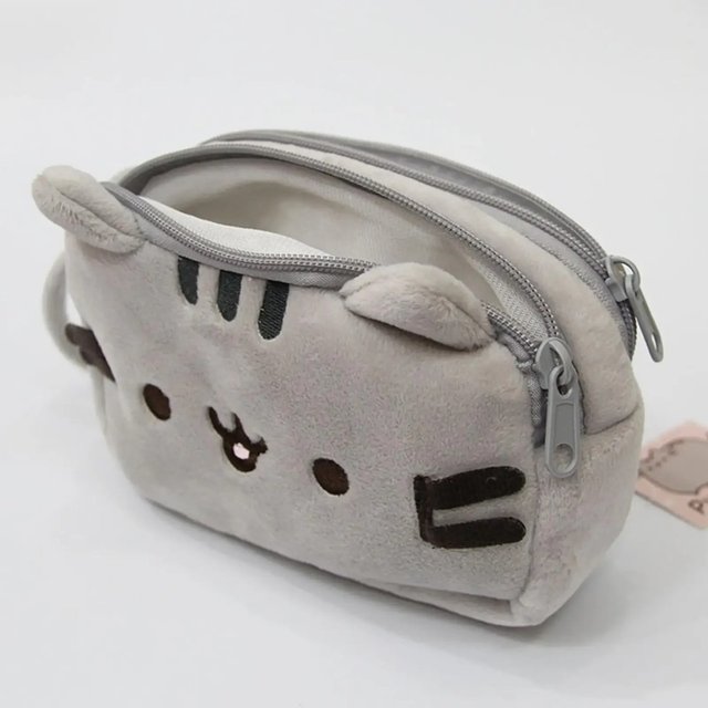 2026 Plush Pencil Case Cute Cat Makeup Bag Large Capacity Portable Plush Animal Stationery Storage Pouch Zipper Closure Pen Case