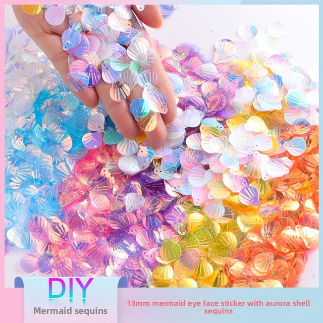 13Mm Shell Eye Makeup Sequins Mermaid Mermaid Makeup Tears Drill Corners of The Eyes, Face Stickers Fish Scales Antique Photo