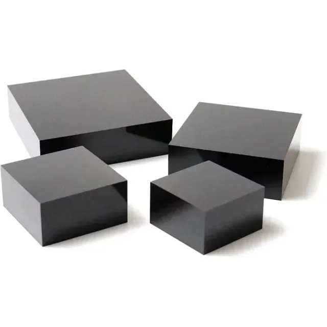 Thick Acrylic Solid Riser Black Perspex Stamping Block Jewelry Cosmetic Counter Display Case Doll Holder Home Decoration Sheet
