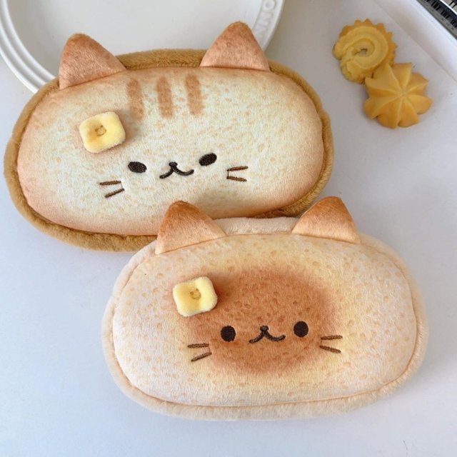 JxSiamese-Porte-stylo Rôti de Chat, Sac à Crayons, Blush, Grande Capacité, Conception Mignonne, Sac à Crayons en Peluche, Cosmétique