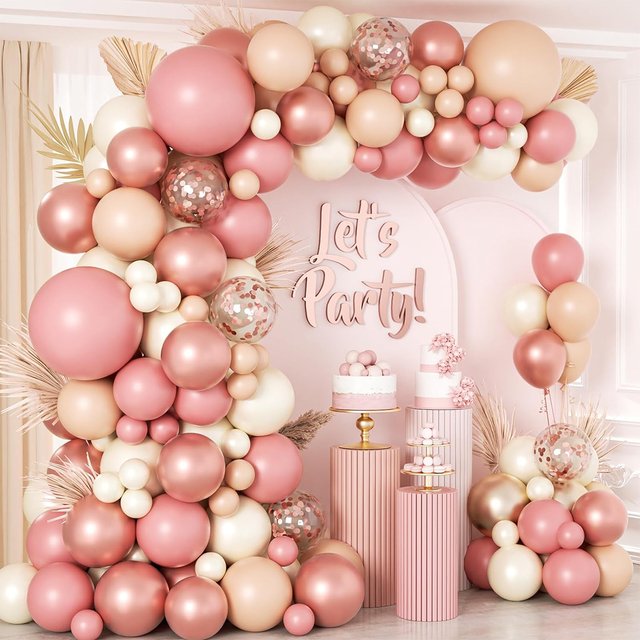 147 pièces gris Rose rose blush ballon bohème crème nue pêche Champagne douche nuptiale jardin thé