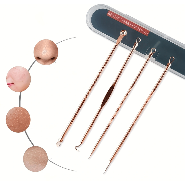 1/4pcs Acne Needle Multicolor Acne Blackhead Needle Black Spot Acne Blemish Skin Care Women's Beauty Acne Care Pore Cleaner