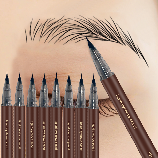 8 Psc Set 0.008mm Ultra Fine Long Lasting Makeup Eyeliner Pen 2 in 1 Ultra Fine Eyebrow Pen Waterproof And Sweatproof Profect