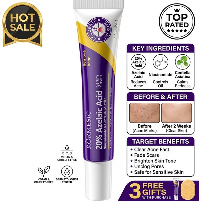 20 % Azelainsäure-Essenz, tiefenwirksame Feuchtigkeitscreme für die Gesichtspflege, zur Akneentfernung und Hautglättung, multifunktionale Gesichtscreme, 20 g.