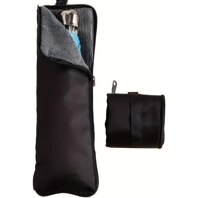 Microfiber Umbrella Storage Bag, Black Folding Umbrella Carrier with Handle and Hanging Loop, Hand Washable - Single Pack,1 PC