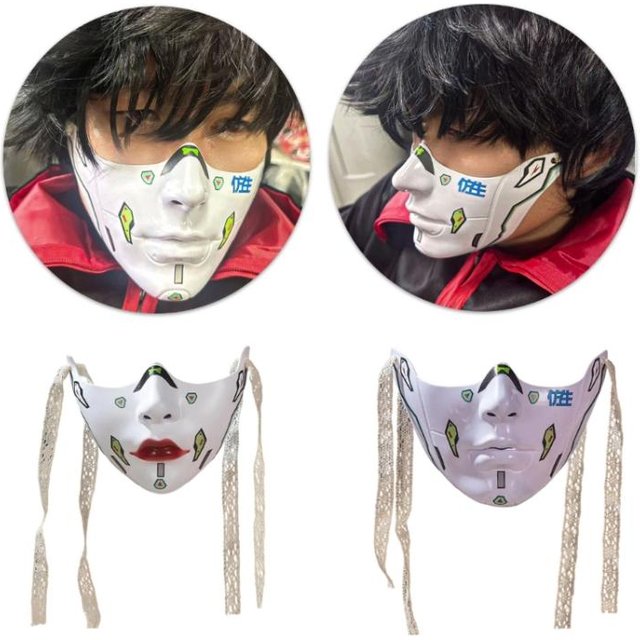 Y88A Mechanical Half Face Mask Masquerade Mask for Womens Men Aesthetics Mask Gifts