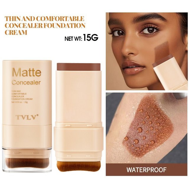 Eraser Concealer Double-Head Foundation Stick, Nine-color Waterproof Non-Gluggy Solid Foundation Cream
