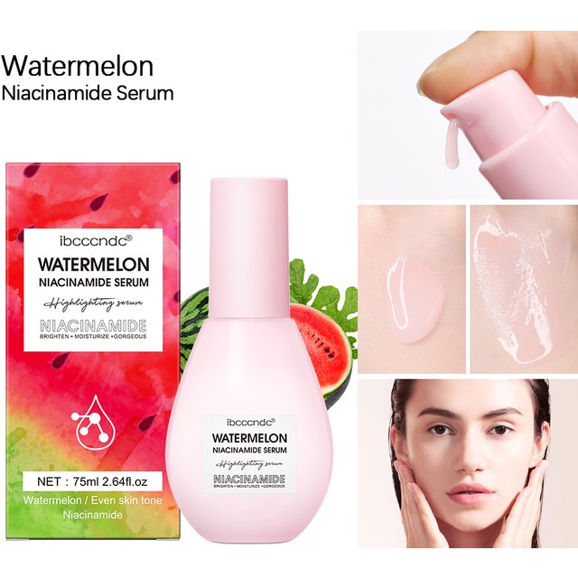 75ml Watermelon Glow Niacinamide Dew Drops Face Serum Hydrating Hyaluronic Acid Skin Care Serum Liquid Highlighter for Dewy