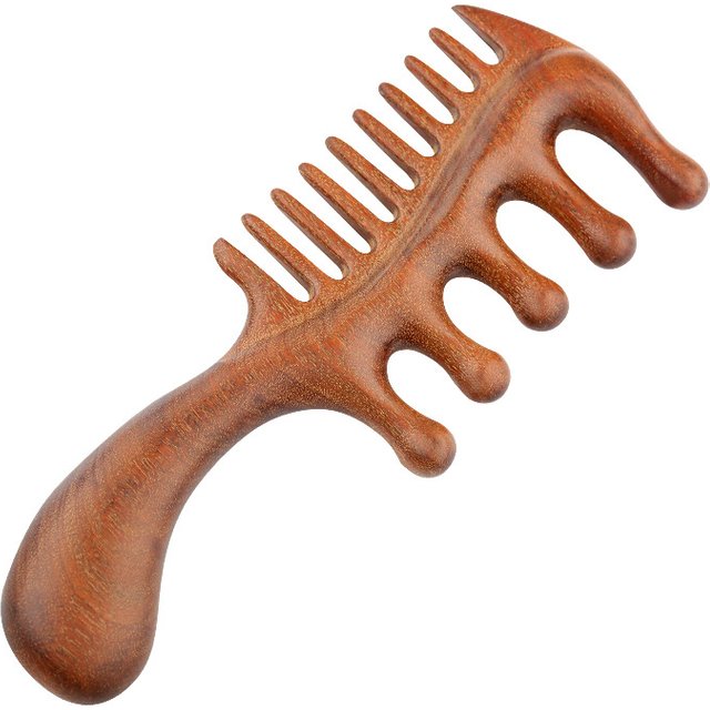 2 In1 Natural Sandalwood Hair Combs Anti-Static Wooden Comb Massager Long Wide Tooth Detangle Comb Hair Care Household Gift