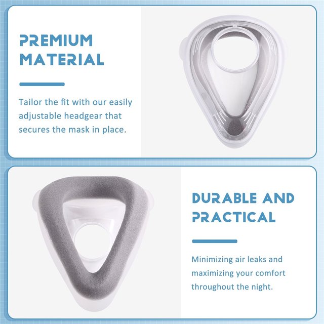 INABEZ pour ResMed pour système de cadre AirTouch F20 (taille moyenne) - Système de cadre de remplacement avec masque facial complet et coudière - Équipement CPAP