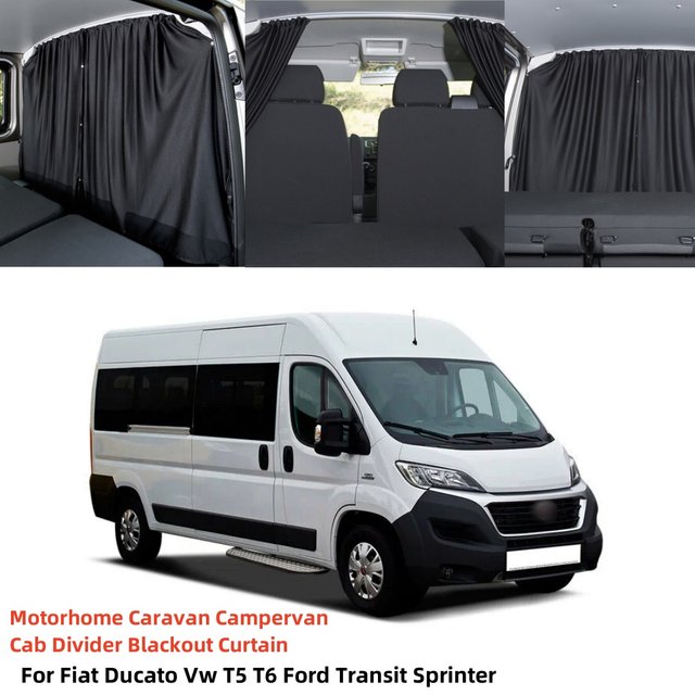 Cab Divider Blackout Sunshades Curtain Caravan Sunscreen Privacy Curtain For Fiat Ducato Vw T5 T6 Ford Transit Sprinter