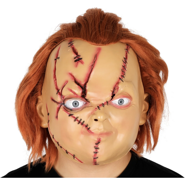 Masque d'halloween grande poupée Chucky, casque intégral en Latex, mascarade effrayante, couvre-chef de fête Cosplay pour hommes et femmes, accessoires de costumes