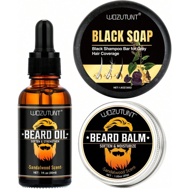 WOZUTUNT Natural Beard Balm Wax Beard Growth Oil for men Moisturizing Smoothing Beard Styling Professional Care Cream Skin Care