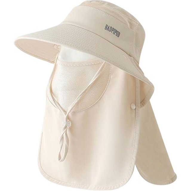 Nouveau chapeau de protection solaire pour femmes avec protection UV, large bord réglable, visière pour le visage et le cou, masque facial intégré, chapeau de randonnée