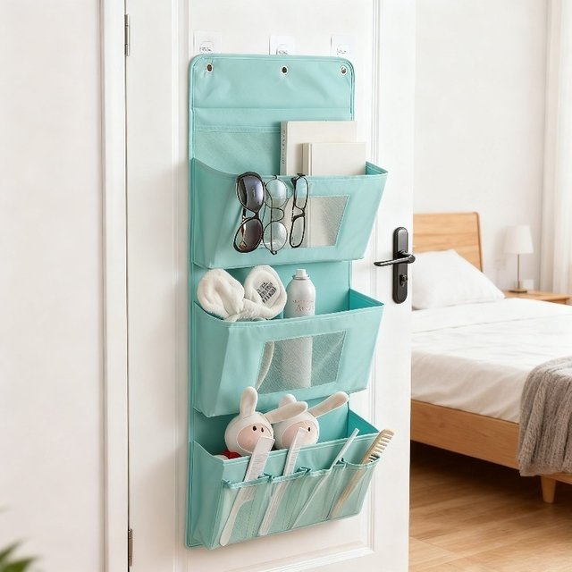 40×90CM Washable Hanging Storage Bag Behind Door Multi Layer Organizer for Dormitory Sundries Cosmetics Clothes Home Use