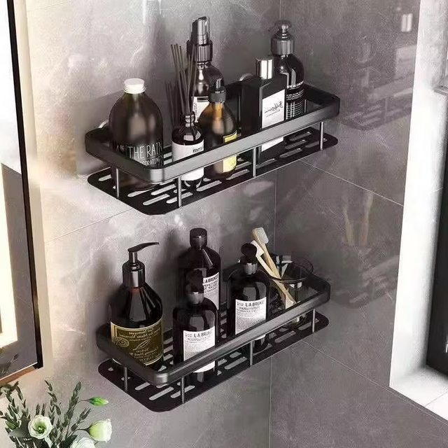 Three Legged Rack Wall Hanging Corner Rectangular Bracket Wall Mounted Shower Shampoo Rack Bathroom Rack Towel Rack Bracket