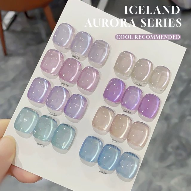 MIANEL 10ML Summer Aurora Whitening Cat Eye Gel Nail Polish 2026 New Iceland Aurora Glass Beads Cat Eye Nail Polish
