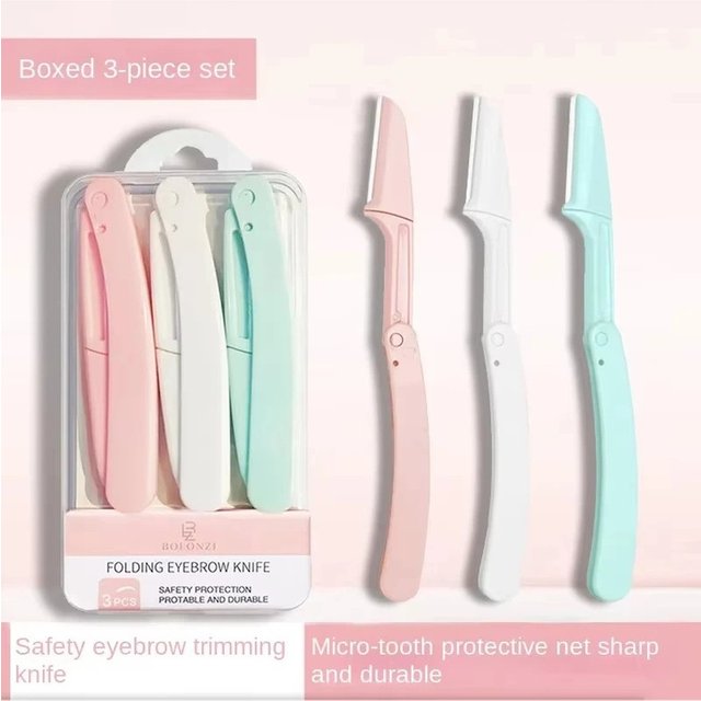 Anti-Scratch Folding Eyebrow Razor, Unisex Facial Shaver Eyebrow Trimmer, Portable Makeup Shaving Tool