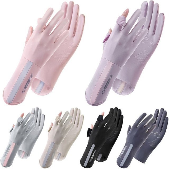 Female Summer Spring Sun Protection Gloves Women Men Fashion Sunscreen Gloves Girls Driving Running Thin Elastic Anti-UV Mittens