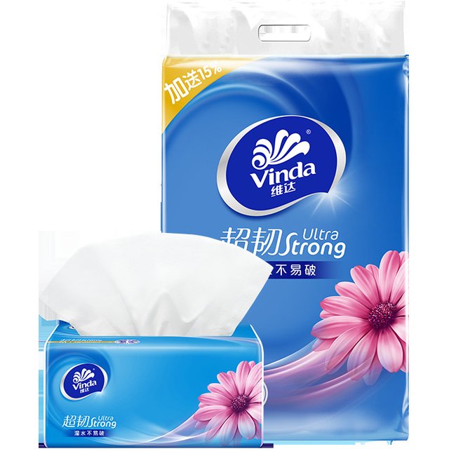 Vinda Paper Drawing; Super Tough 3-layer; M Size 150 Draws 3 Packs; Sanitary Napkins With Specifications For Facial Tissues; Nap