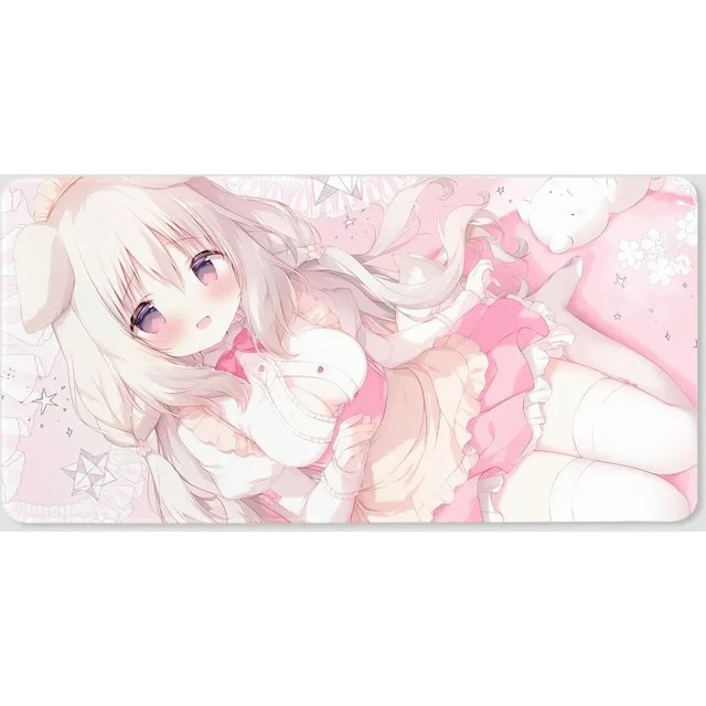 Pink Cute Anime Girl Mouse Pad Creative Cartoon Office Dormitory Decoration Carpet Kawaii Notebook Anti Slip Mat Makeup Desk Mat