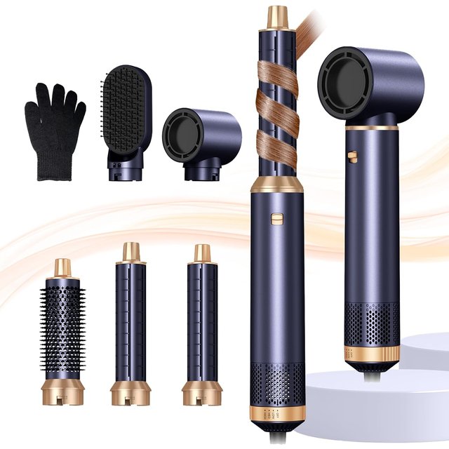 5 in 1 Hair Dryer Brush, Negative Ion Air Styler Wrap Hair Styler Upgrade Blow Dryer Brush Air Curler for Hair, Blowout Brush