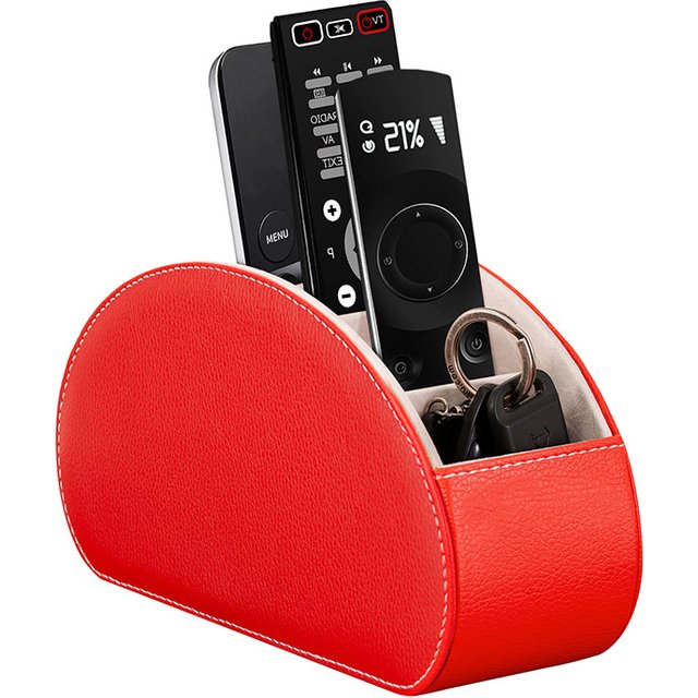 5 Grid Luxurious Pu Leather Organizer Remote Control Phone and TV Holder Desk Storage Box Cosmetics Brush Home Storage Holder