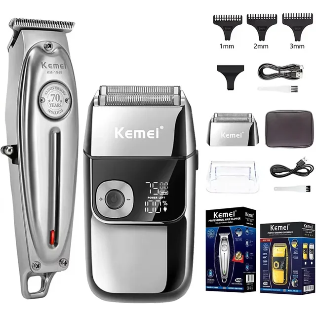 Kemei KM-1949 All Metal Electric Hair Clipper KM-2028 Rechargeable Men's Shaver Professional Cordless Trimmer Hair Clipper Kemei