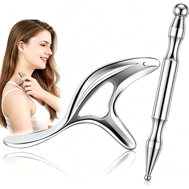 2Pcs Trigger Massage Tool Acupuncture Pen GuaSha Massage Scraping Tool Facial Reflexology Body Point Deep Tissue Muscle Massager