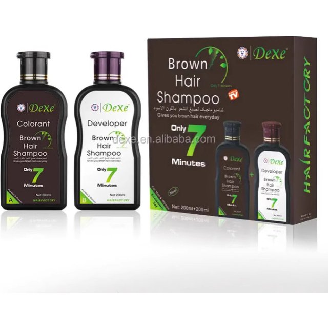 Dexe-Shampooing colorant pour cheveux noirs, coloration naturelle des cheveux, restauration rapide des cheveux noirs, turnant et traitement, 10 minutes