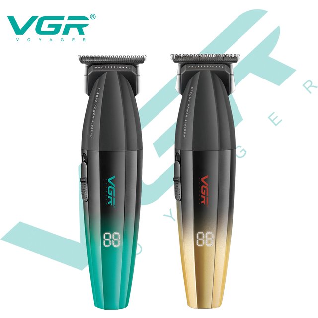 VGR V-906 Hair Salon Home Hair Trimmer Gradient Metal Body Hair Clipper Hair Carving LED Intelligent Digital Display Electric Pu