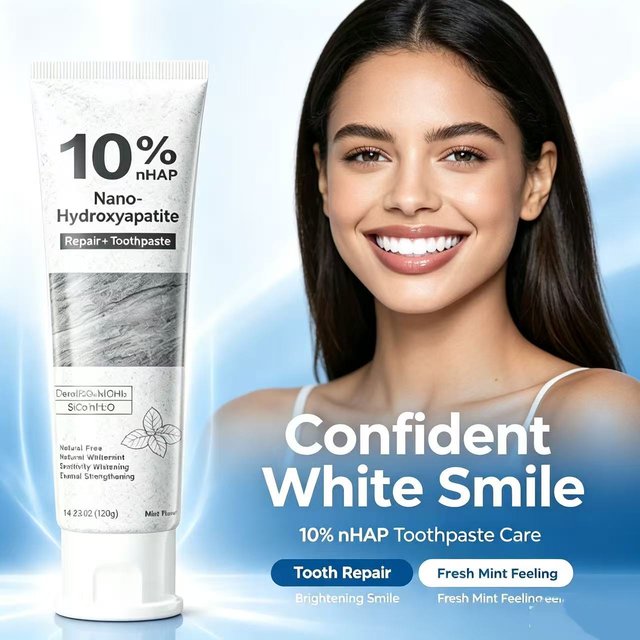 10% Nano-Hydroxyapatite Toothpaste Reduce Tooth Stains Fresh Breath Intenses Stain Whitening Toothpaste 120g Teeth Care Supplies