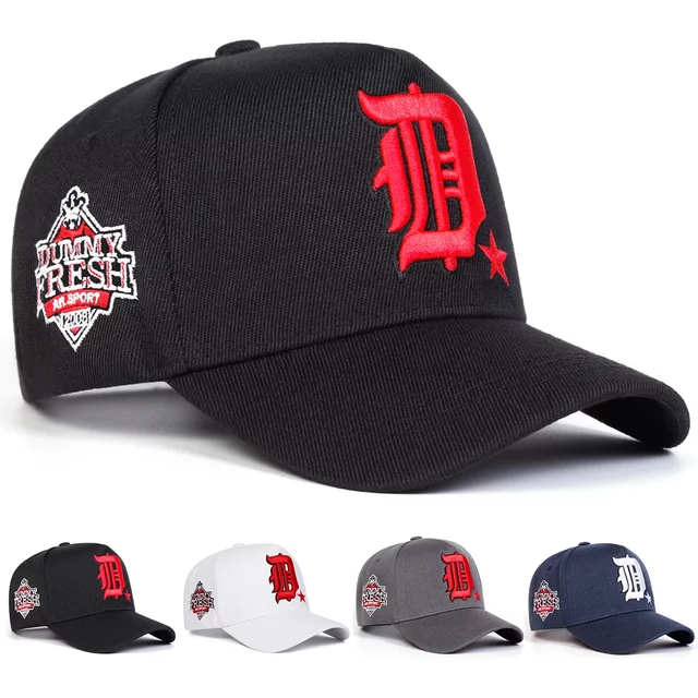 Unisex Gothic D Letter Embroidery Side DUMMY FRESH Baseball Caps Adjustable Casual Hats Spring and Autumn Outdoor Sunscreen Hat