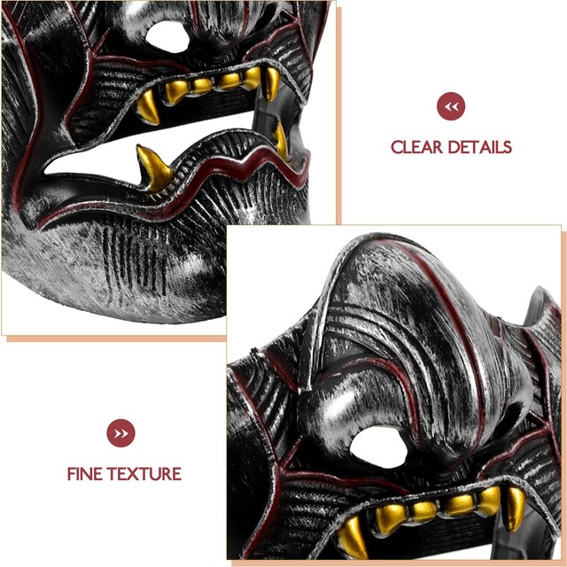 Japanese Hannya Cosplay Mask Plastic Sturdy Elastic Band Makeup Party Drama Performance Costume Prop Accessory