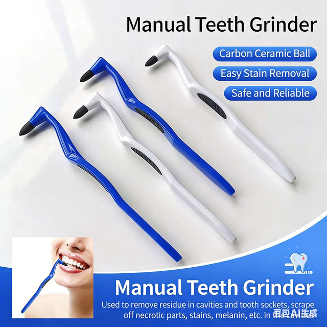 Manual Dental Stain Remover Tartar/Tea/ Smoke Stains Interdental Brush Powerfree Operation Orthodontic Toothbrush Oral Care Tool