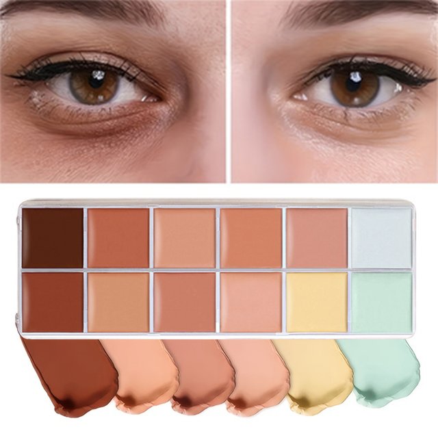 Concealer & Contour Palette –Creamy Full Coverage Makeup Kit, Color Correcting for Dark Circles & Blemishes, Highlight & Contour