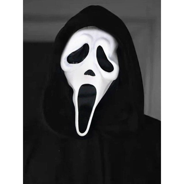Generic Scream Ghost Face Mask Halloween Horror Cosplay Headwear Scary Silicone Prop For Adult Party Npc Role Play