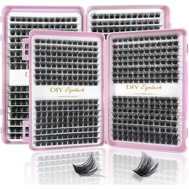 Eyelash Extension Kit - Individual Eyelash Set, D-Roll, Multiple Lengths, Odorless, Easy to Apply for Home Makeup