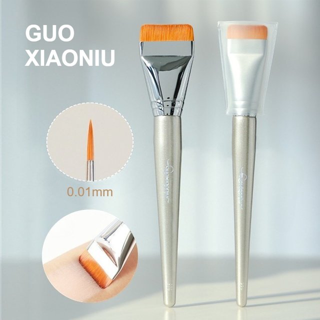GUOXIAONIU Soft Ultra-thin Flat Foundation Brush Traceless Foundation Liquid Brush Professional Cosmetics Beauty Makeup Tools