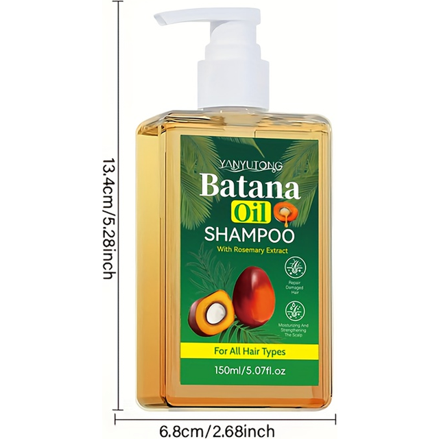 Organic Nourishing Batana Oil Shampoo & Conditioner Set for Damaged Hair, Strengthens, Prevents Hair Loss, and Controls Dandruff