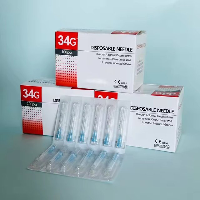 10pcs/50pcs/100pcs needle free disposable medical microplastic injection cosmetic sterile needle surgery 34G 1.5mm 32G 4mm 25mm
