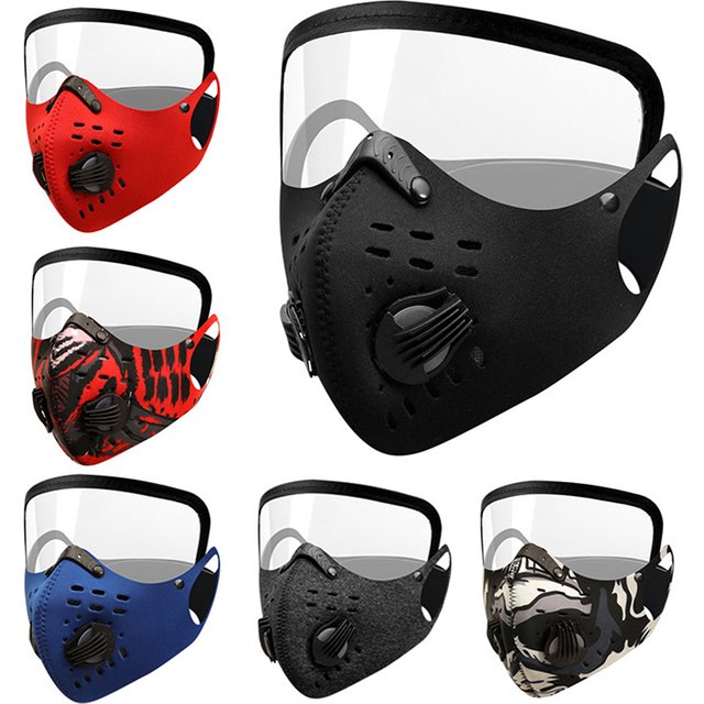 Cycling Face Mask with Filter Goggles Dust Mask Sport Washable Reusable Facemask for women Men Bandana Actived Carbon Filters